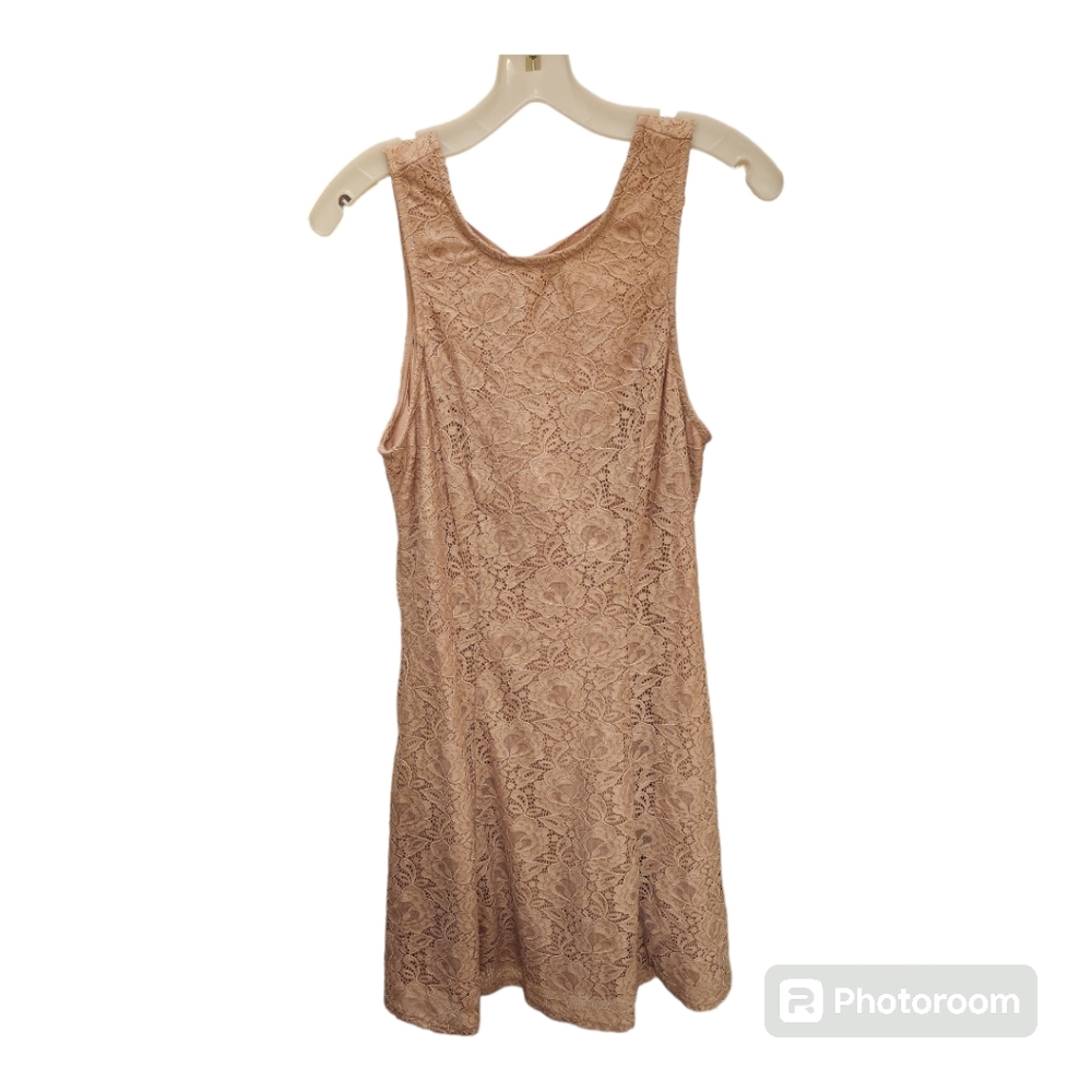 Speechless L light pink sleeveless dress with pockets and tie
